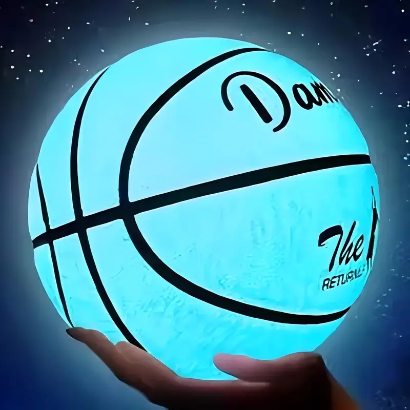 1 No. 7 basketball, luminous basketball, Glow in the Dark Basketball, made of PU material, wear-resistant, suitable for adult and student competitions and training, professional quality, cool birthday gifts, Christmas gifts, Halloween gifts