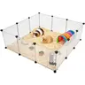 Portable Large Plastic Yard Fence for Small Animals - Expandable DIY Bunny Enclosure for Rabbits, Hamsters