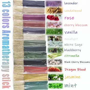 250 Incense Sticks, Rose Lavender Sandalwood Jasmine Mint Sakura Vanilla Blackberry Sage Dragon Blood Scents, Aroma Blend Scented, Home Office Yoga Meditation