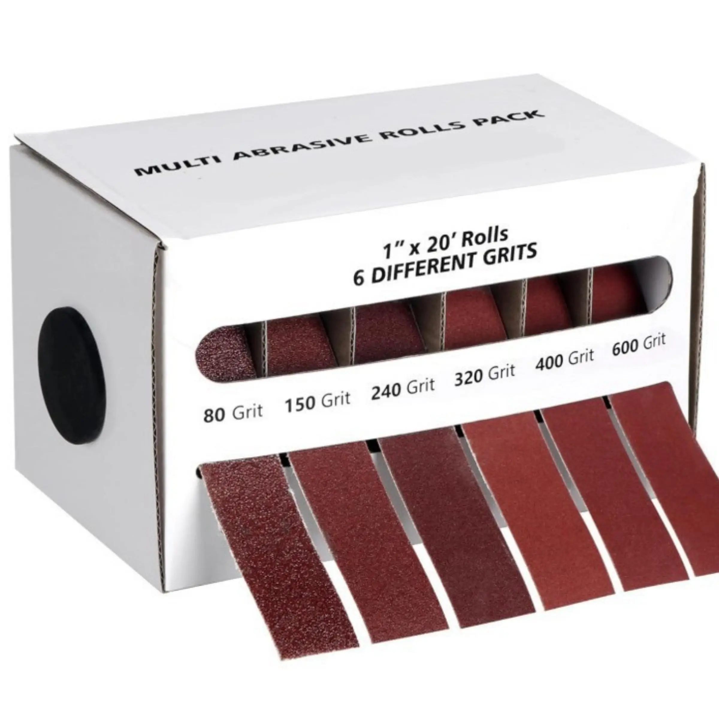 Wet & Dry Sandpaper Roll, 6 Counts/box 1'' x 20' Sandpaper Roll with Dispenser, Heavy Duty Abrasive & Finishing Products for Car, Furniture & Woodwork