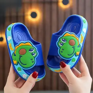 Boys Girls Dinosaur Print Slippers Cute Cartoon Design-Slip Children's Indoor Sandals