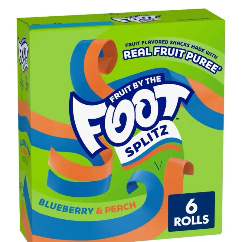 Fruit by the Foot Splitz Blueberry & Peach - 1 Box 6 Rolls