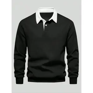 Loose-Fitting Color Block Hooded Sweatshirt for Men, Thick Knit Fabric Sport Pullover for Fall & Winter, Stylish Casual Long Sleeve Activewear