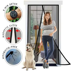 Deluxe Black | Magnetic Screen Door, Heavy Duty, Magnetic Closure, Door Net, Patio Screen, Sliding Door Screen, Bug Screen for Doorways, Kid & Pet Friendly | Size 39.4" x 82.7" (Pack of 1)