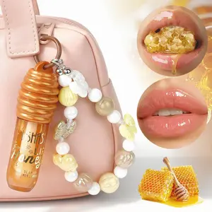 Honey Lip Oil Lip Balm Mask Portable Hanging Design Deep Moisturizing Reduces Fine Lines Day Night Care Hydrating Plump Lips