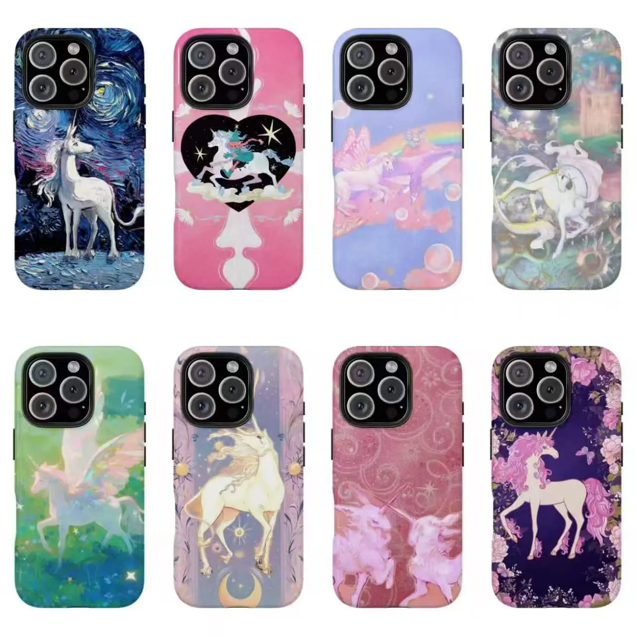 Y2K Fairycore Unicorn Phone Case, Magical Pastel Aesthetic Protective Cover, Compatible for iPhone 17 16 15 14 13 12 11 and for Samsung S26 S25 S24 S23 S22 S21, Trendy Fantasy Gift