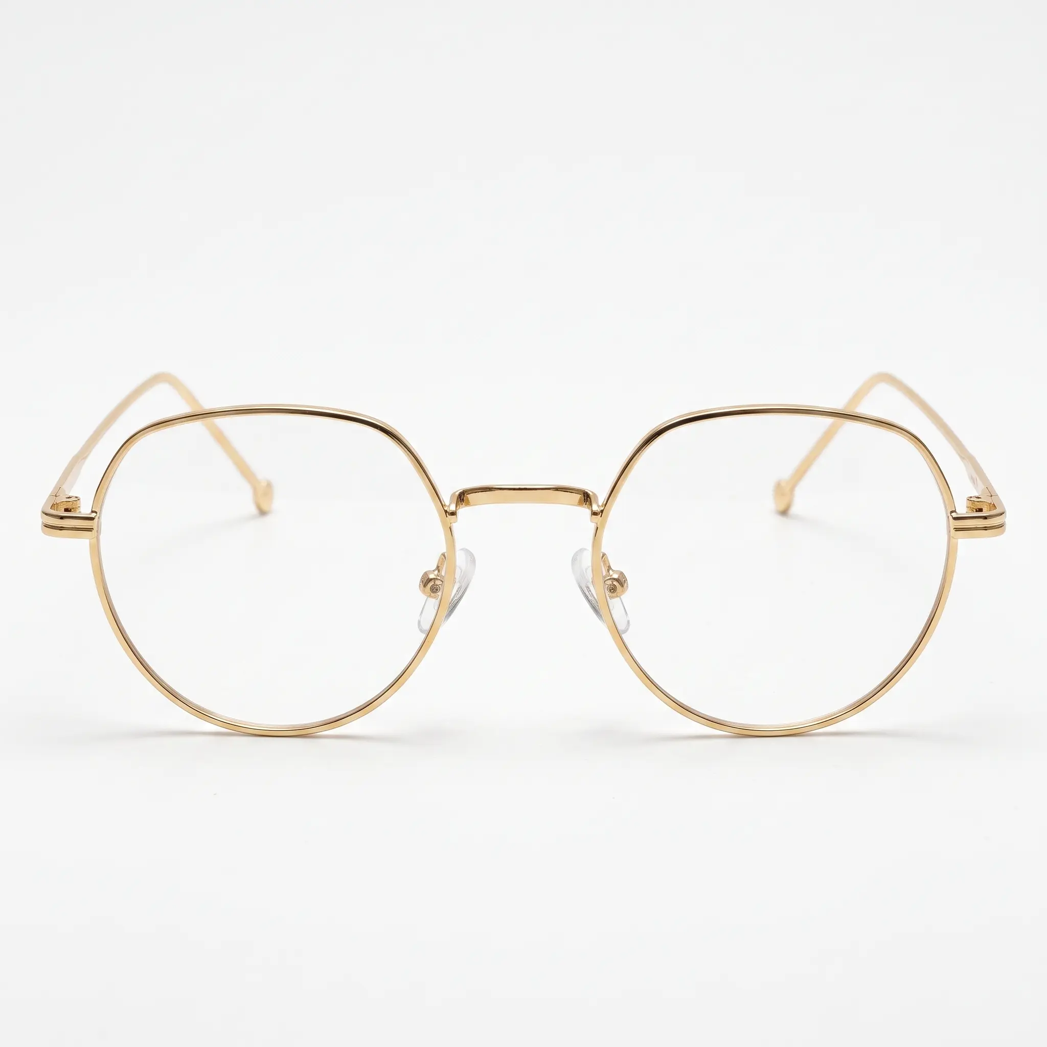 Dino Doctor Halloween Costume Slender Gold Rimmed Glasses with Clear Lenses