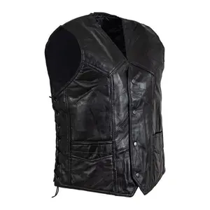 Maxam  Buffalo Leather Vests for Men - Medium