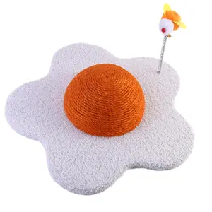 Cat Scratching Post Tower - cat scratching tools entertainment toys, including spring interactive teaser 45*45cm,Flower shaped natural sisal wrap, indoor non-slip decoration and cozy cat litter for kittens and adult cats,