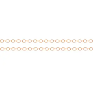 14Kt Rose Gold Filled 1x1mm Flat Cable Chain - 5ft