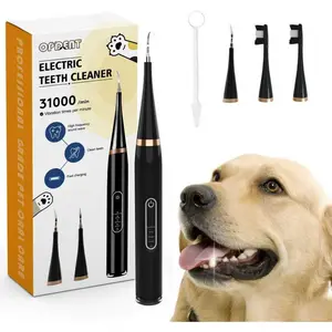 Dog Plaque and Tartar Remover - Dog Tooth Brushing Kit Electric Toothbrush for Dogs,5 Adjustable Mode& 3 Cleaning Head, Plaque Remover for Teeth Stains for Dogs and Cats (Deep Black)