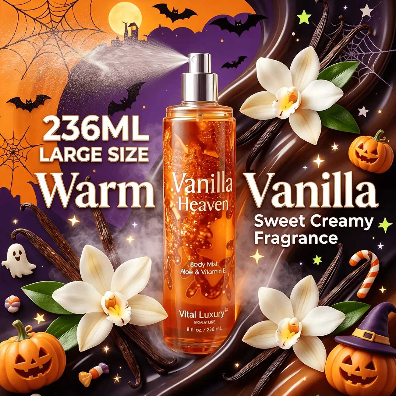 VITAL LUXURY Vanilla Flower Perfume. Fresh, Elegant, And Noble Floral Fragrance. The Body Emits A Fresh Fragrance All Day Long, Making It An Excellent Gift For Family And Friends.