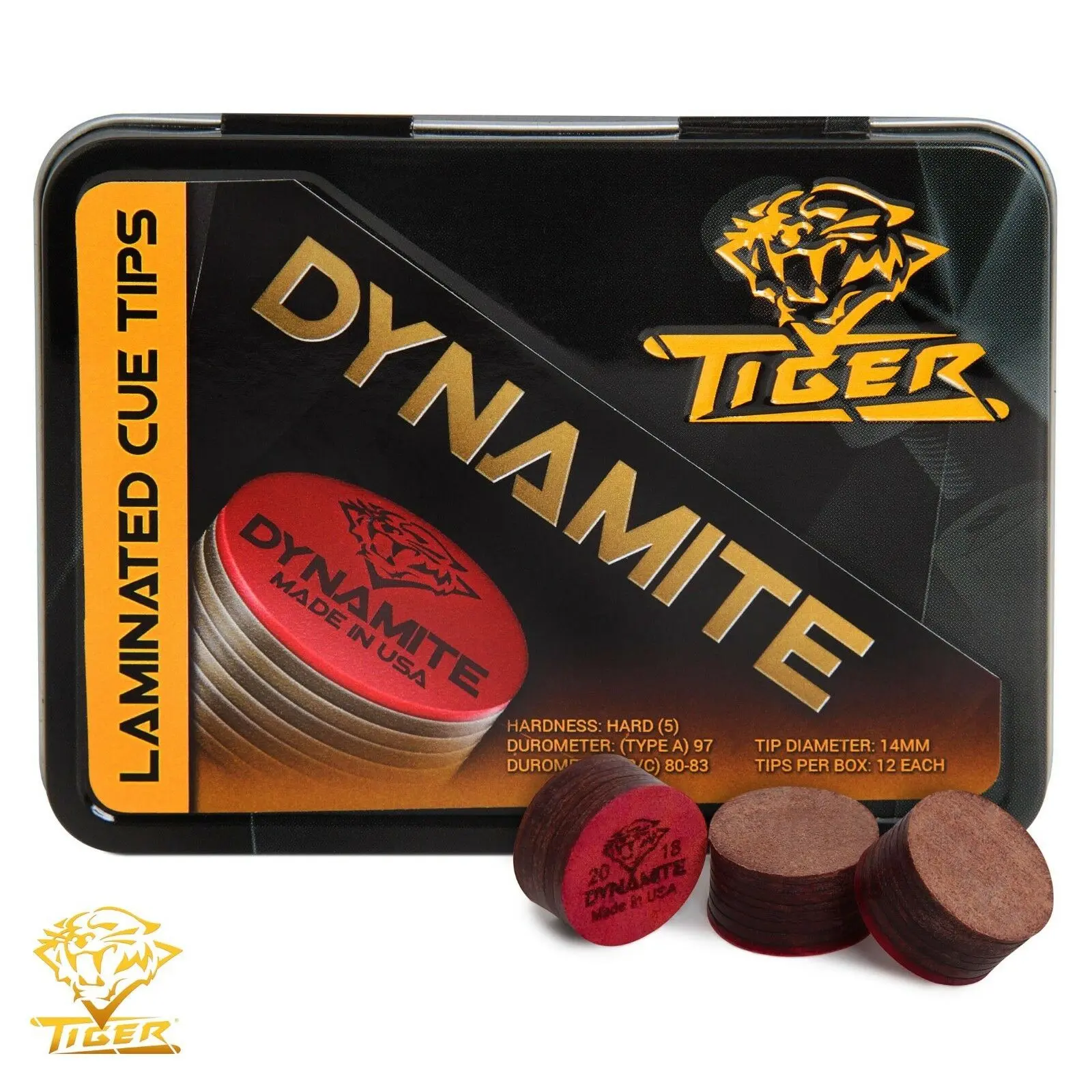 Tiger Dynamite Cue Tip Ø13mm Hard 1 pc Tiger Dynamite Cue Tip Ø13mm Hard 1 pc
