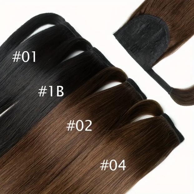 LuxeHair Straight Drawstring Ponytail Hairpiece, 100% Real Human Hair, Highlight Blonde, Clip-In Design, Natural Look, 10-28 Inch, Easy Wear & Adjustable, Versatile Styling for Women