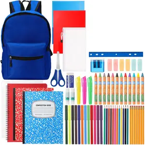 68 Pcs Back to School Supplies Box for Kids K-8 Students Primary Middle School Supplies Kit Bundle Essential Stuff Bulk Pen Notebook Stationery for Teacher Student Classroom