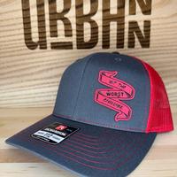 Charcoal/Red with Neon Red Patch