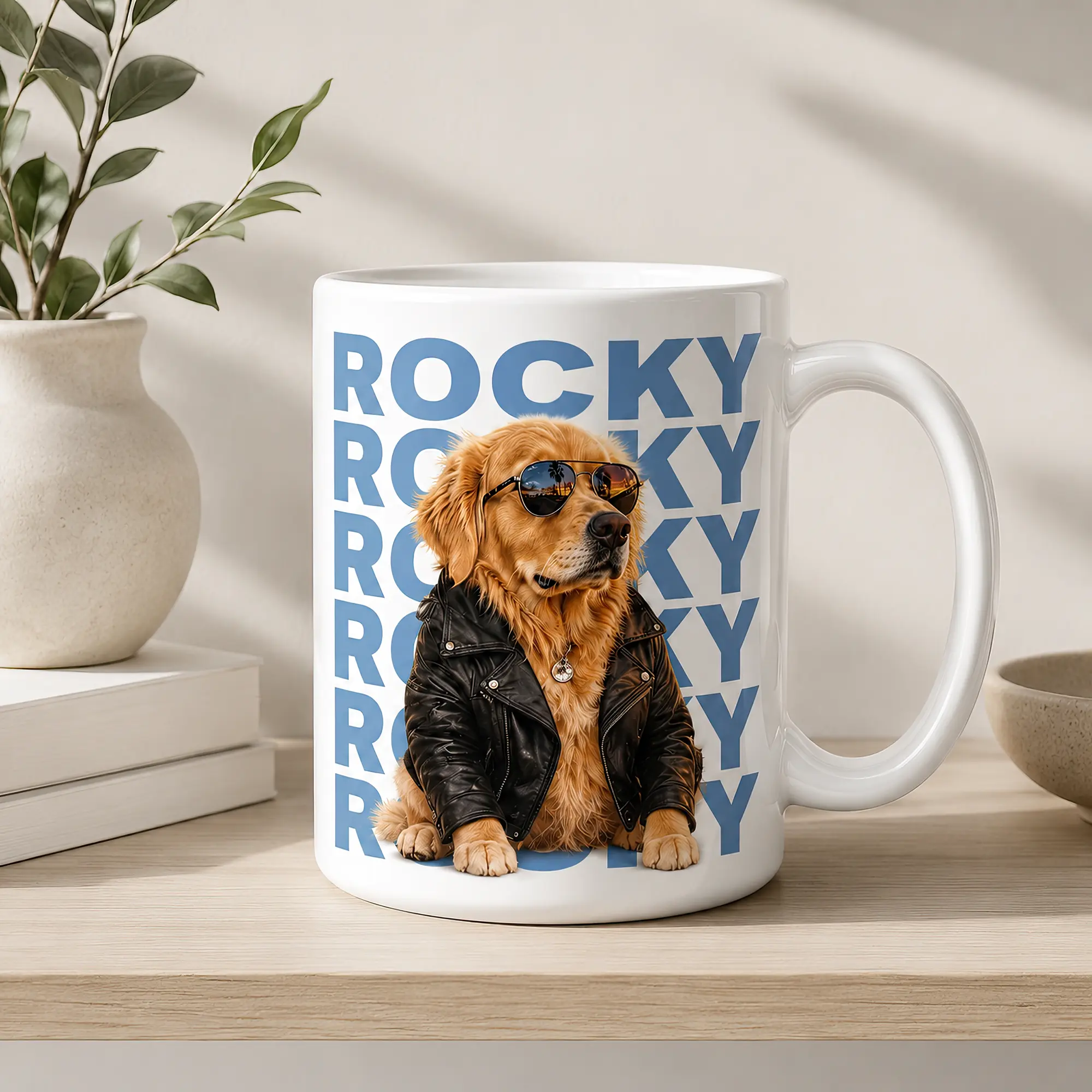 Pet Owner Gift for Her, Custom Dog & Cat Portrait Mug, Personalized Pet Photo Coffee Cup, Custom Pet Name Mug, Dog Mom Gift, Cat Lover Gift