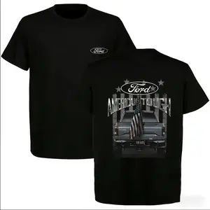 [Graphic Tee] 100% Cotton - Ford American Tough F-150 Truck Graphic T-Shirt, US Flag Design Classic Pickup Inspired Tee, Casual Streetwear for Truck Enthusiasts, Shirt for men