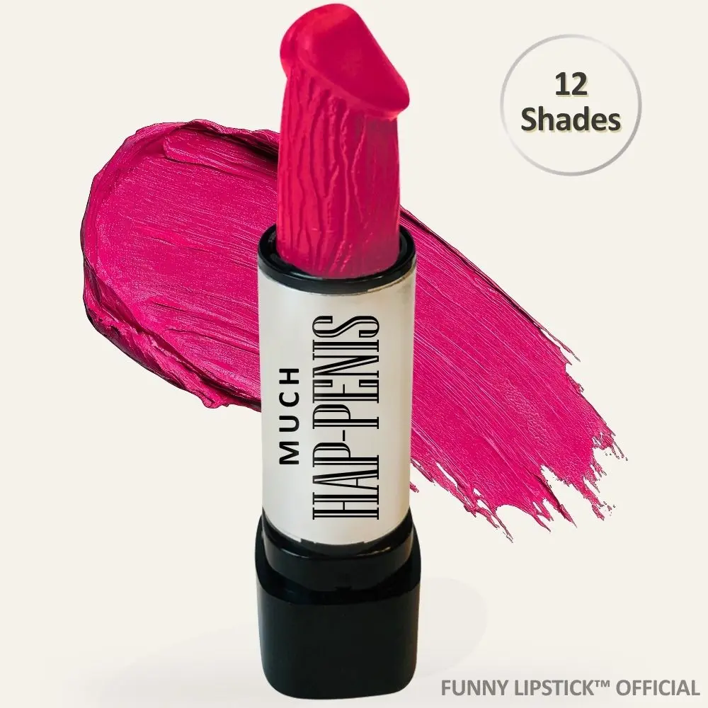 Much Happenis Lipstick | Viral Funny Lipstick | Long-Lasting Hydrating Lipstick | Bachelorette, Bride & Engagement Gift Ideas | Funny Gag Gift, Party Favor & Newly Single Gift | Bold Color | Paraben-Free | Unique Gift Ideas