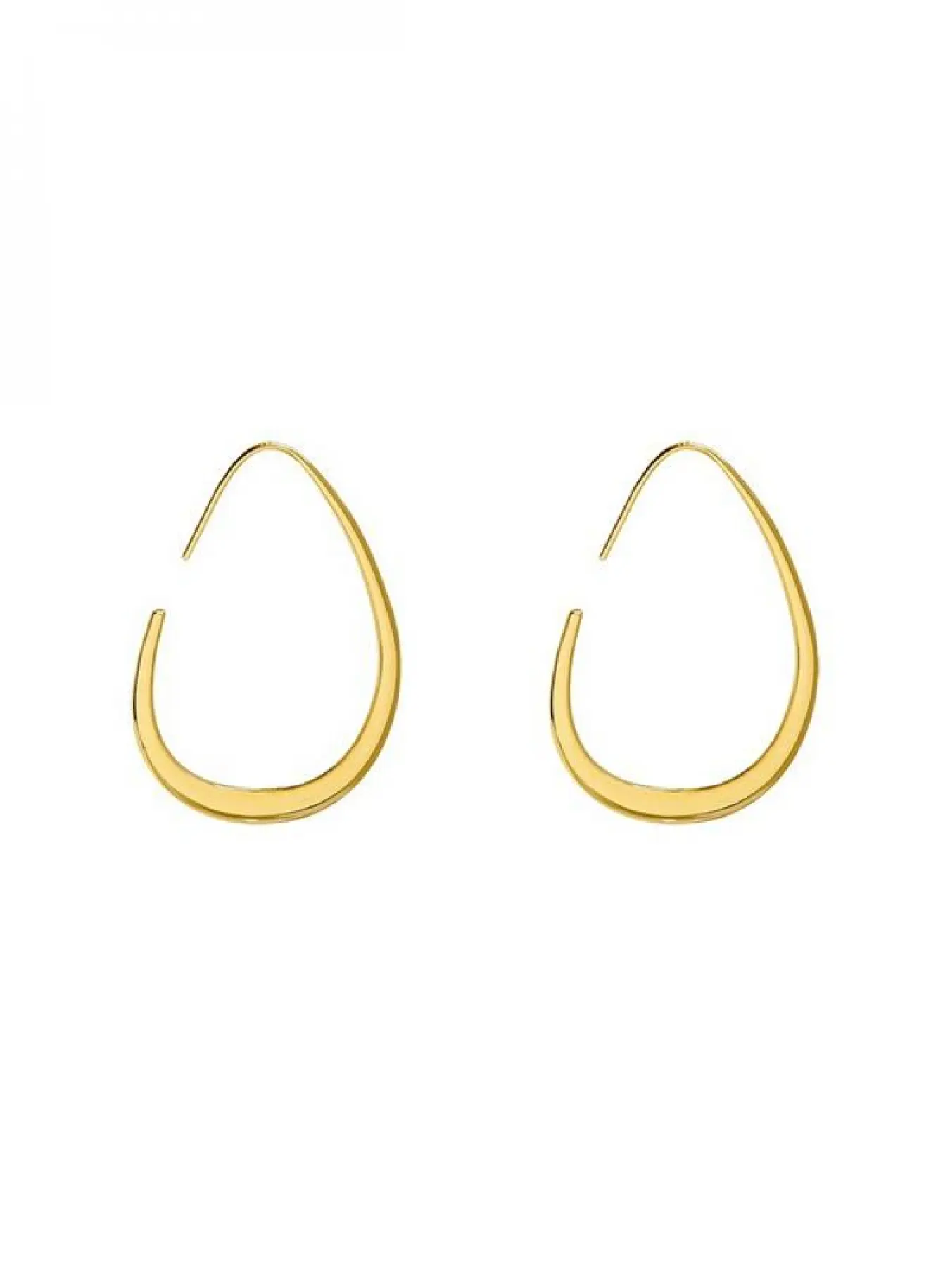 18K Gold Plated Lightweight Teardrop Earrings for Women - Fashion Earring, Large Oval Earrings in 18K Gold/White Gold Plated, High-Polishing Finish, Unique Jewelry, High-End Earrings, Hoop Shape Earrings, The Perfect Gift for a Girl