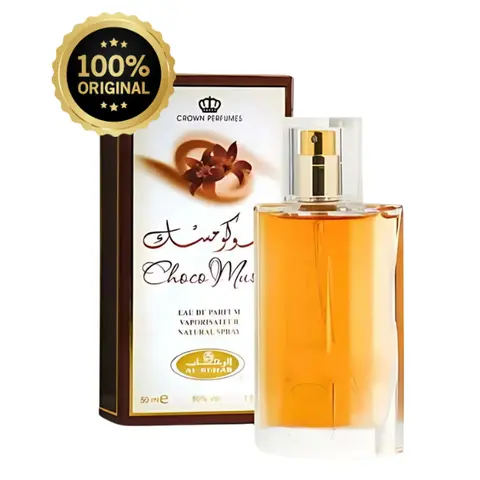 Al-Rehab Unisex Chocomusk Fragrance Spray - 50ML (1.7 OZ), Alcohol-Containing Natural Sweet Vanilla Sandalwood Perfume, Vegan Liquid Bottle for Adults, Unisex Beauty, Gentle on Skin, Everyday Wear