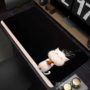 1-Piece XXL Oversized Gaming Mouse Pad Adorable Coffee Cat Design Theme Mouse Pad Rubber Anti-Slip Thickened 3mm Washable Mouse Pad Computer Office Decorative Accessory Gamers' Top Gift Choice Suitable for Laptops, Desks, and Long Desk Mats
