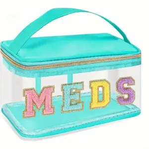 Women's Clear Waterproof Medicine Bag with Handle - Portable, Dustproof, Lightweight Luggage Organizer Pouch for Home & Travel