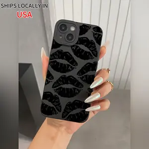 Sexy Lips Pattern TPU Shockproof Matte Phone Case Lens Protection Suitable For iPhone 16/ Plus/ Pro/Pro Max Protective Cover