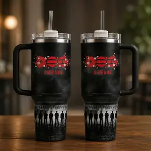 40oz 30oz 20oz Kpop Inspired Tumbler Cup – Boy Band Fan Gift, Arirang World Tour 2026 Tumbler, Insulated Travel Mug with Straw Lid, Aesthetic Idol Design