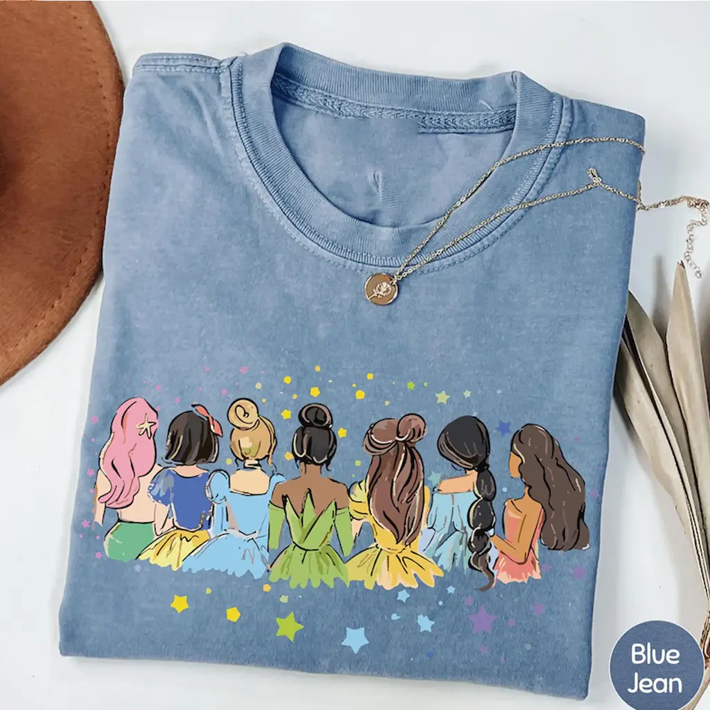 Retro  Princess Comfort Colors Shirt, Watercolor Princess Girly Tee, Princess Trip Outfit Gift for Her