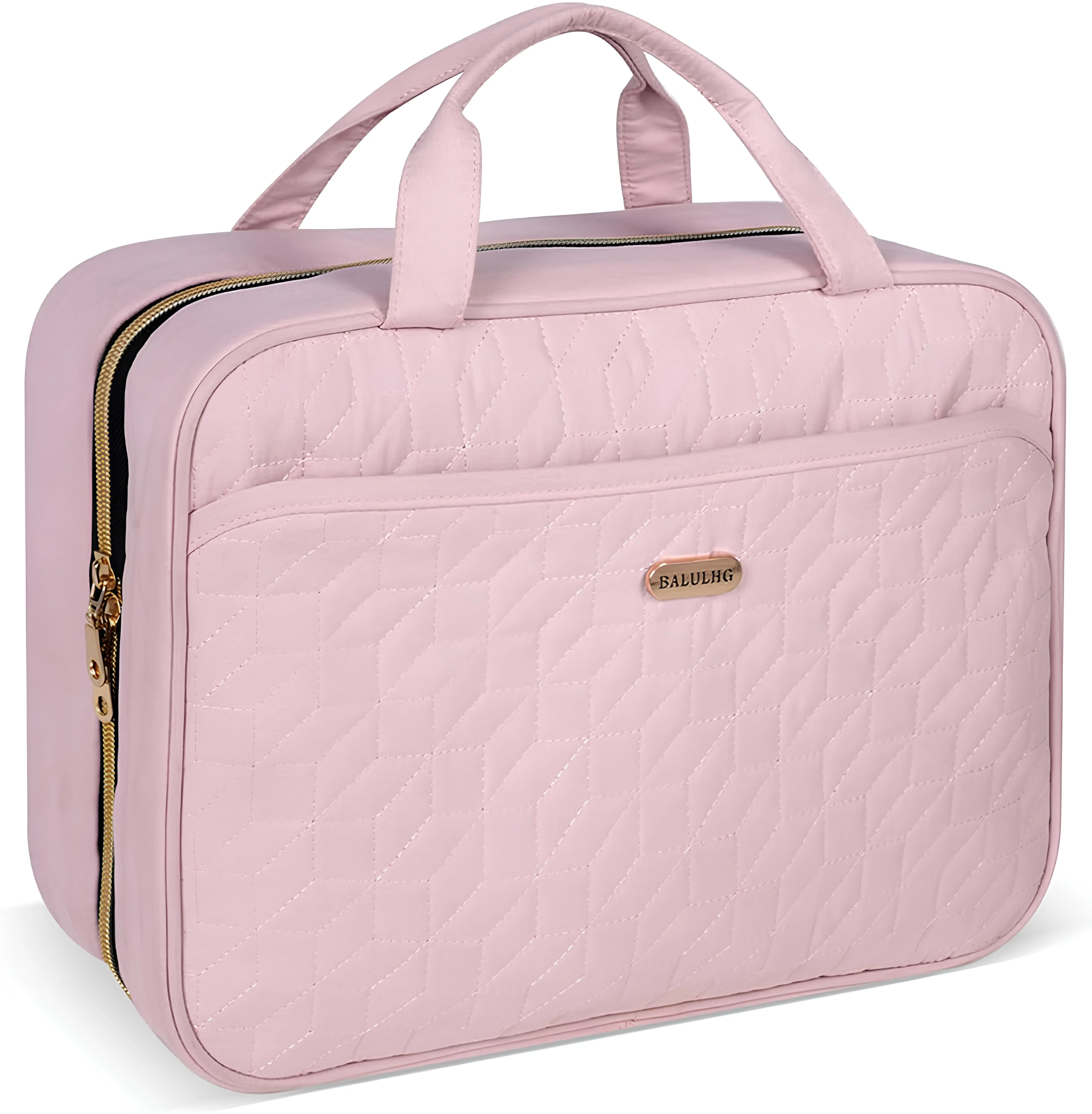 Pink Toiletry Bag, Makeup Organizer, Travel Bag for Women & Men, Waterproof with Hanging Hook, Large Capacity Collapsible Shower Caddy, Portable Vanit