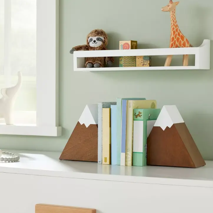 Decorative Floating Wall Shelf, Wood Display Shelf for Bedroom, Nursery, Bathroom & Home Decor