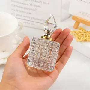 1 PC Empty Perfume Bottles with Dropper | Crystal Glass & Metal Refillable Fragrance Containers for Women & Men | Travel-Sized Essential Oil Vial | Daily Fragrance Storage | Vanity Decor | Mother's Day Anniversary Holiday Gifts