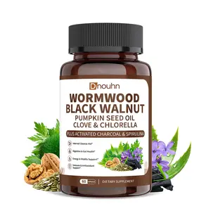 Wormwood Black Walnut Herbal Capsules 60 Count | Plant Based Digestive Wellness Supplement