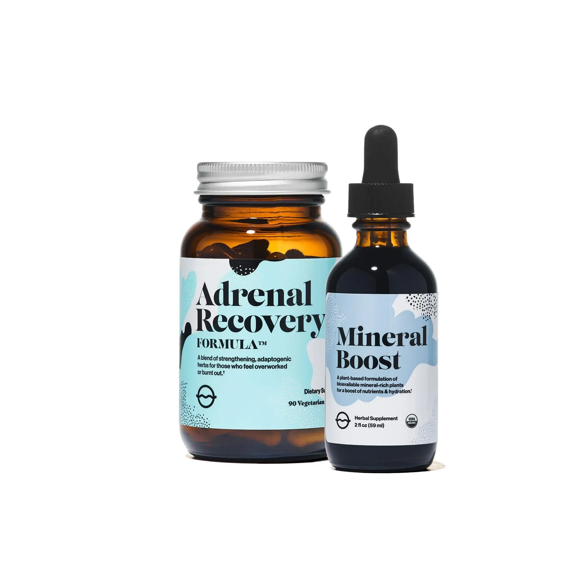 Organic Olivia Burnout Duo Herbal Supplements for Stress Support Energy & Overall Wellness with Mineral Boost & Adrenal Recovery