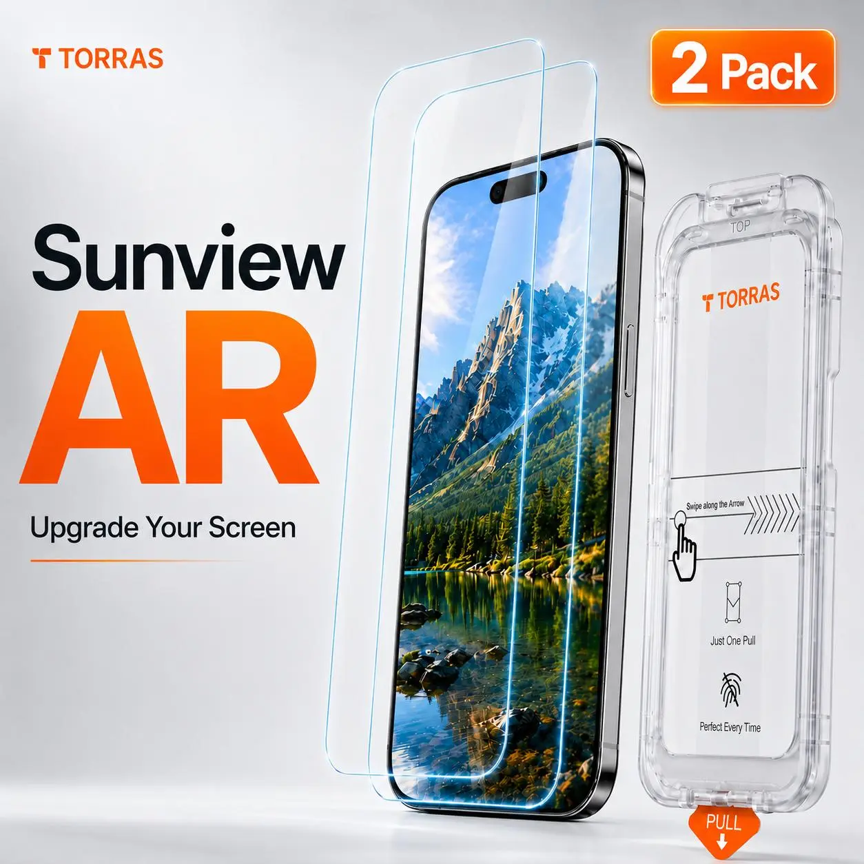 TORRAS Outdoor Anti-Reflective Screen Protector for iPhone 17 Pro Max, Full View HD Clear Tempered Glass, No Black Border, Easy Install Bubble Free Screen Protector, 2 Pack, Anti-Glare Technology