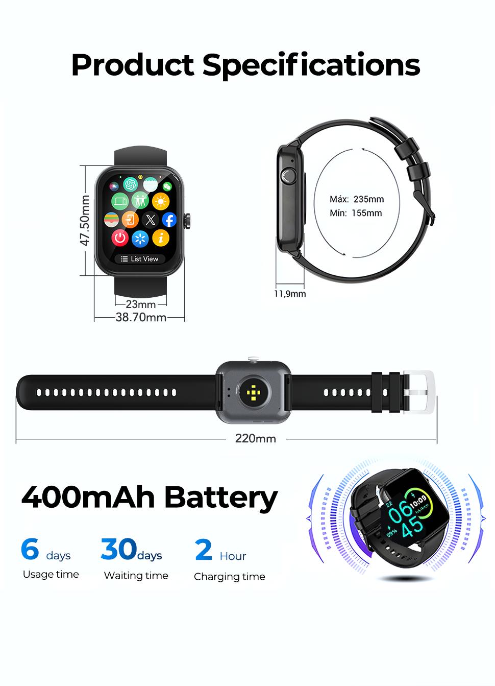 Smart Translation Watch, Supports Bluetooth Calling, AI assistant, and translation functions, with long battery life. This wearable device is compatible with iPhone and Android phones and functions as a translator. Translator