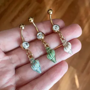 Fancy Dainty Conch Seashell Belly Button Rings