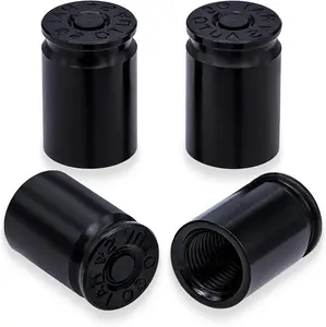 4PCS Bullet Shell Tire Valve Stem Caps, Aluminum Alloy Car Air Stem Cap, Universal Dustproof Tire Valve Stem Covers for Cars, SUV, Trucks, Bikes Digital Tire