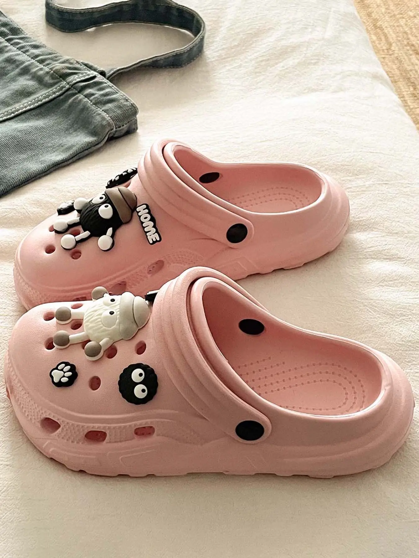 Cute Little Monster Platform Clogs - Fun & Quirky, Height Boost, DIY Charms, Casual Summer Shoes!