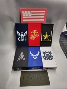 3D Print 50rd Storage Box Military Design with USA Flag and Branch Emblems for Tactical Use