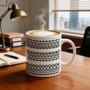 Funny Hidden Message Coffee Mug 11oz  Sarcastic Office Desk Gag Gift for Coworkers & Friends, Ceramic Geometric Cup