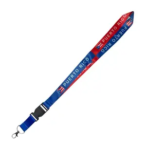 Puerto Rico flag Lanyard , ID Badge Holder, Detachable | Bandera de Puerto Rico Lanyard Para llaves o Identificación