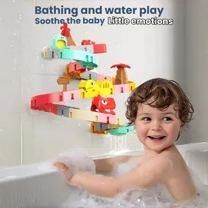 soothing bath toys, Sensory Random Color Track Slide Toy,1 Box DIY Assemblylnertia Track Toy, Bathroom Slide Toy,Fun Gift forBoys & Girls,Toyset, bath toys