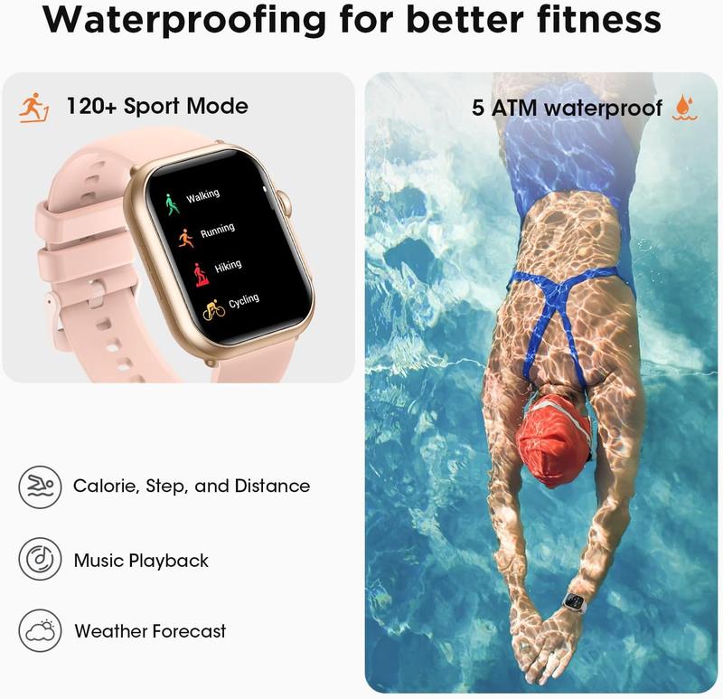 Smart Watch Pro for Women & Men with 30 Days+ Battery Life Heart Rate SpO2 Sleep Monitor 120 Sports Modes IP68 Waterproof Fitness Tracker Call & Message Notifications 1.85" Touchscreen Customizable Watch Faces Wristwatch Digital