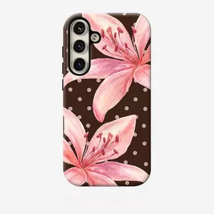Polka dot film 2‑in‑1 case compatible with Samsung Galaxy S26, S25, S24, S23, S22, S21, S21+, S21 Ultra Plus, FE, Edge, S20, A15, A16, A17, A23, A32, A34, A35, A36, A52, A53, A54, A55, A56 — full coverage drop protection, stylish minimalist unisex phone c
