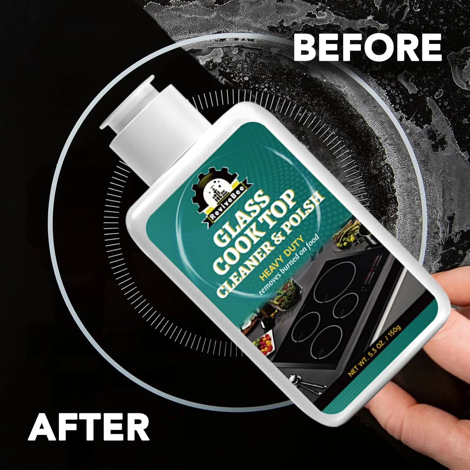 Glass Stovetop & Oven Cleaner, Multi-Purpose Kitchen Cleaning Solution, Ideal for Cooktops, Ovens, Effective Grease Removal, Kitchen Cleaning Product, Kitchen Cleaners, Essential Cleaning Products