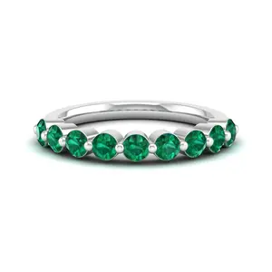 9-Stone Emerald Stackable Ring