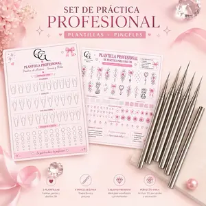 SET DE PRÁCTICA PROFESIONAL Plantillas + Pinceles Liner
