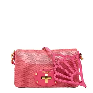 Pre-owned miu miu Patent Leather Shoulder Bags Leather Sequin Shoulder Bag